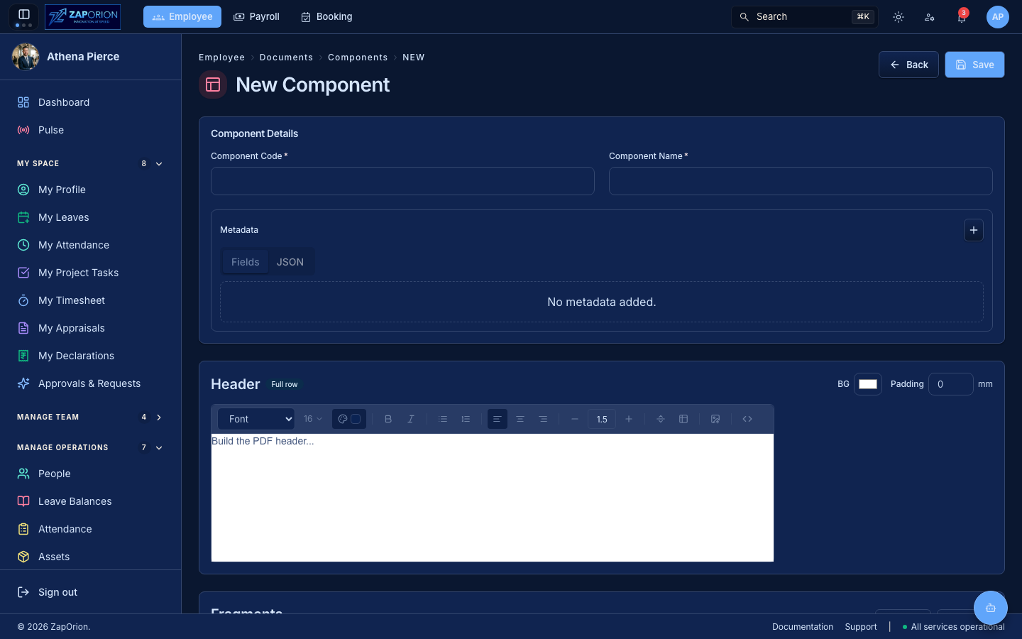 Component editor