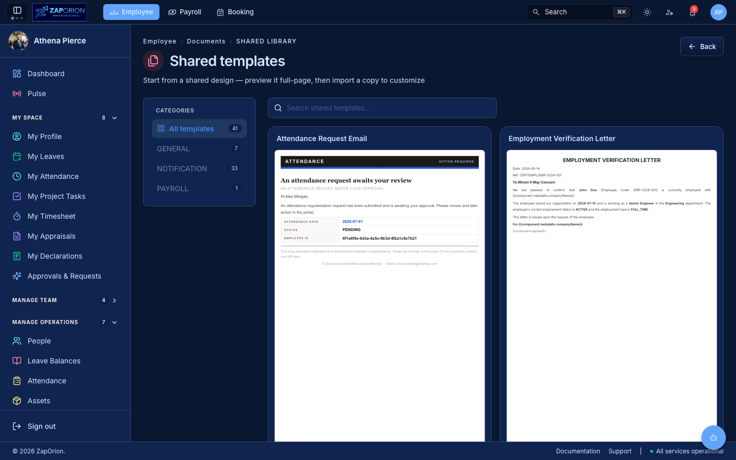 Shared template library
