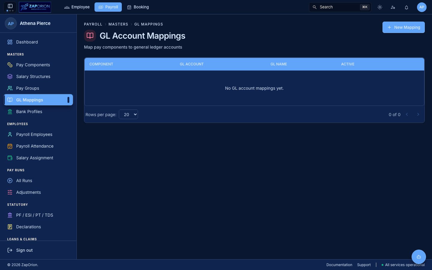 GL Mappings page