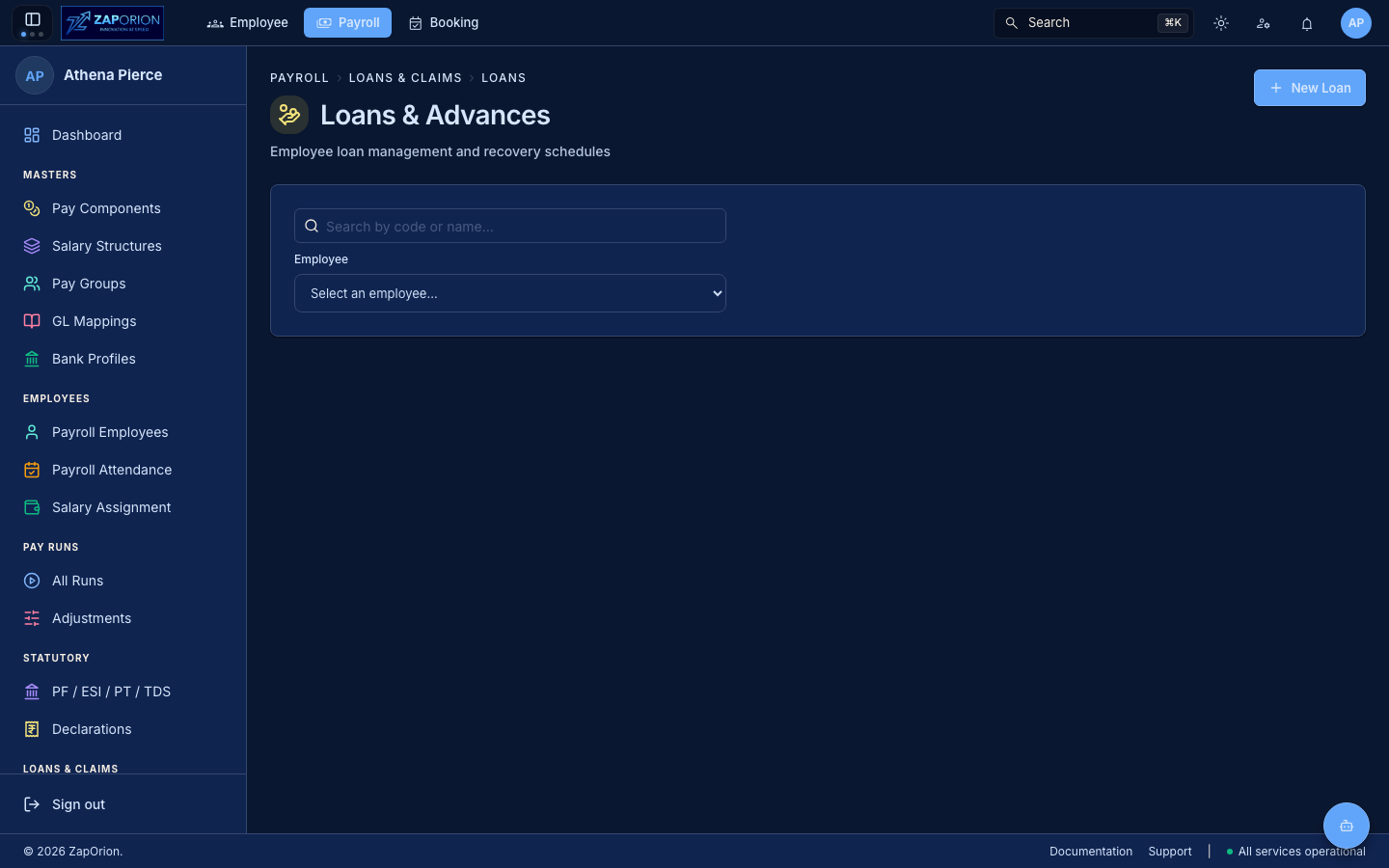 Loans page