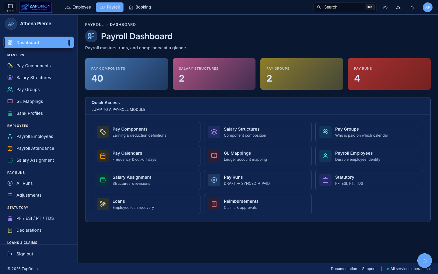 Payroll dashboard