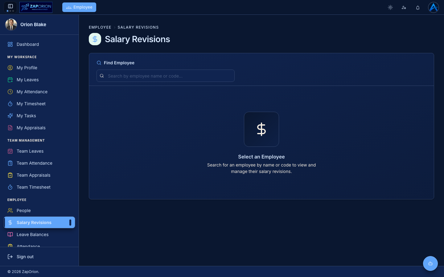 Salary Revisions page