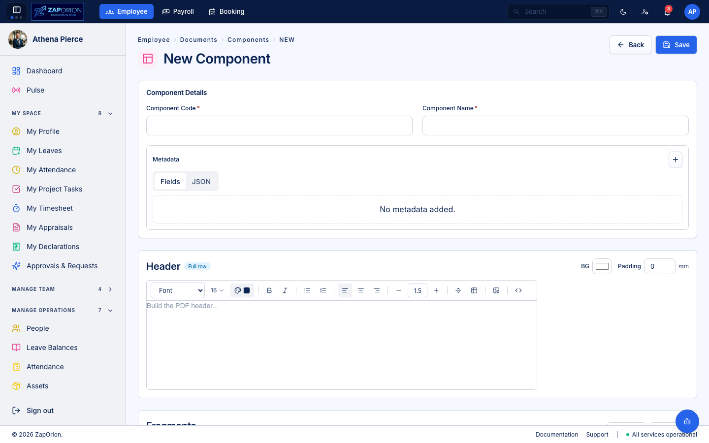 Component editor