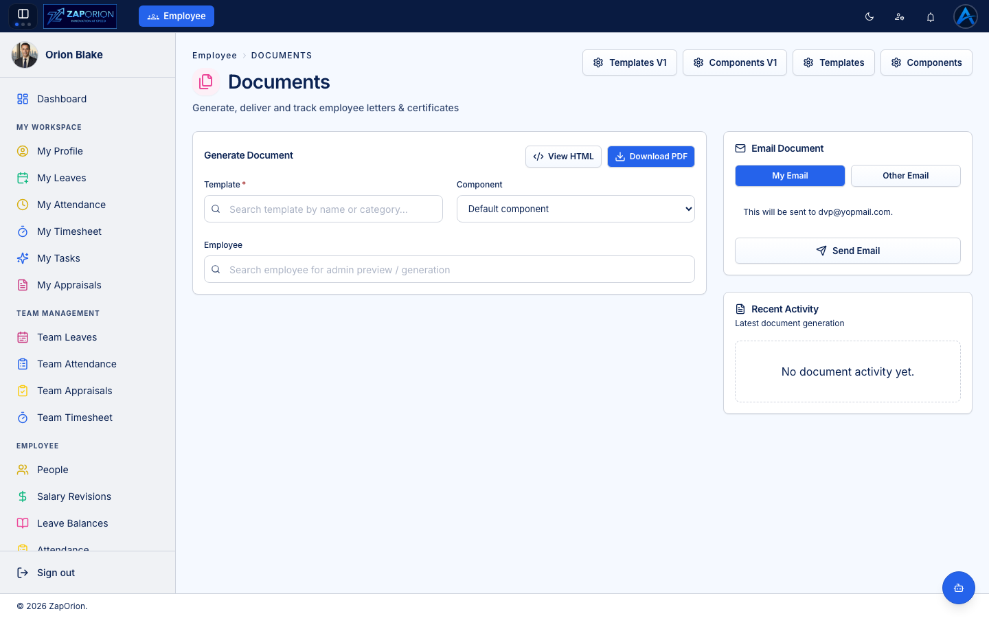Documents page