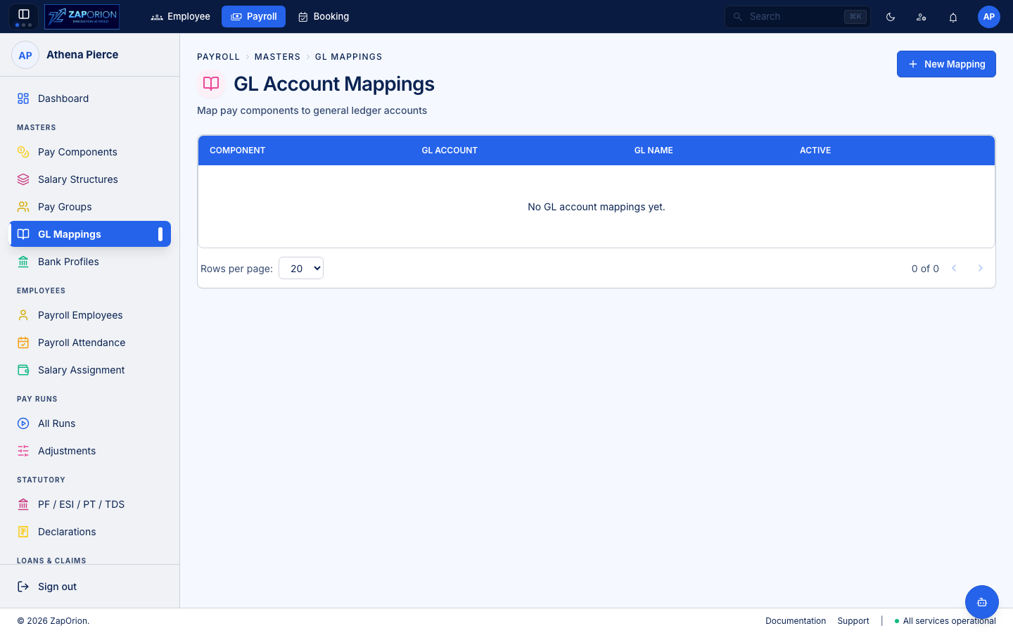GL Mappings page