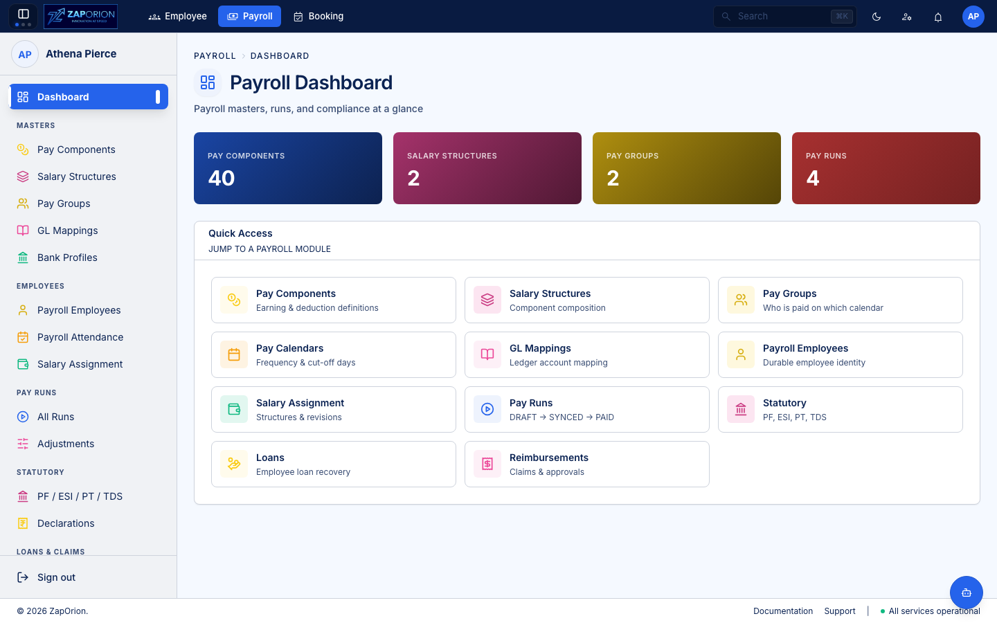 Payroll dashboard
