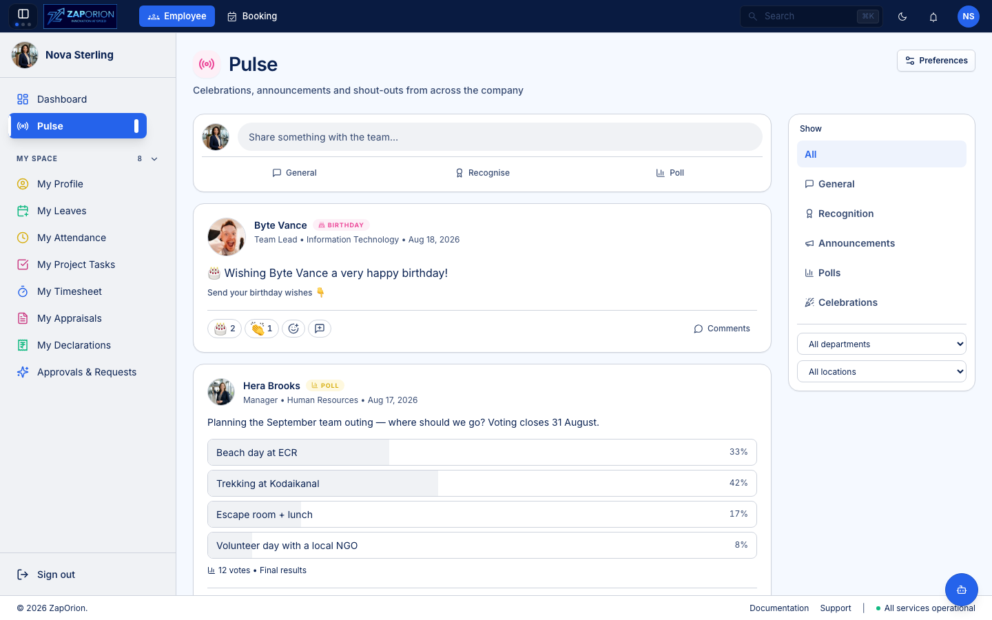 Pulse company feed